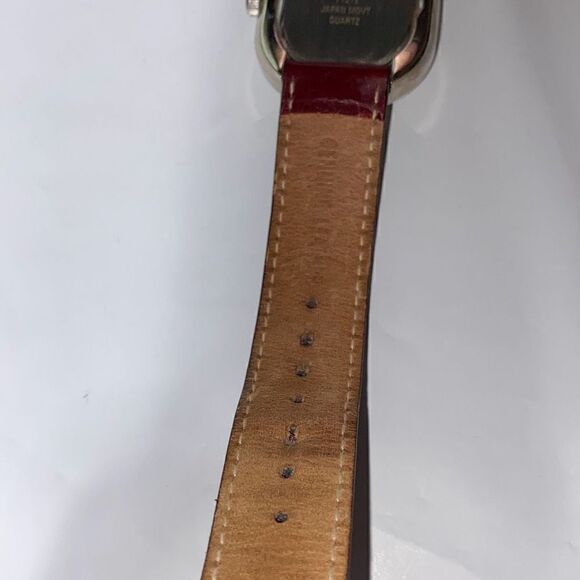 Anne Klein Women\'s Red Leather Band‎ Stainless Steel Back Quartz Watch OS main image 4